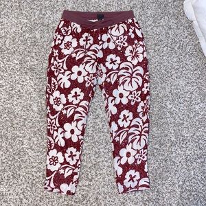 J. Crew Collection sequin tropical floral maroon burgundy pants size 4